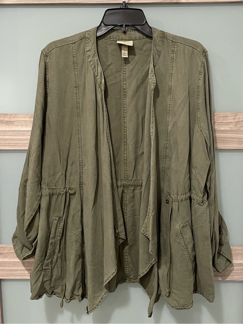 KNOX ROSE Open Front Drape Utility Jacket